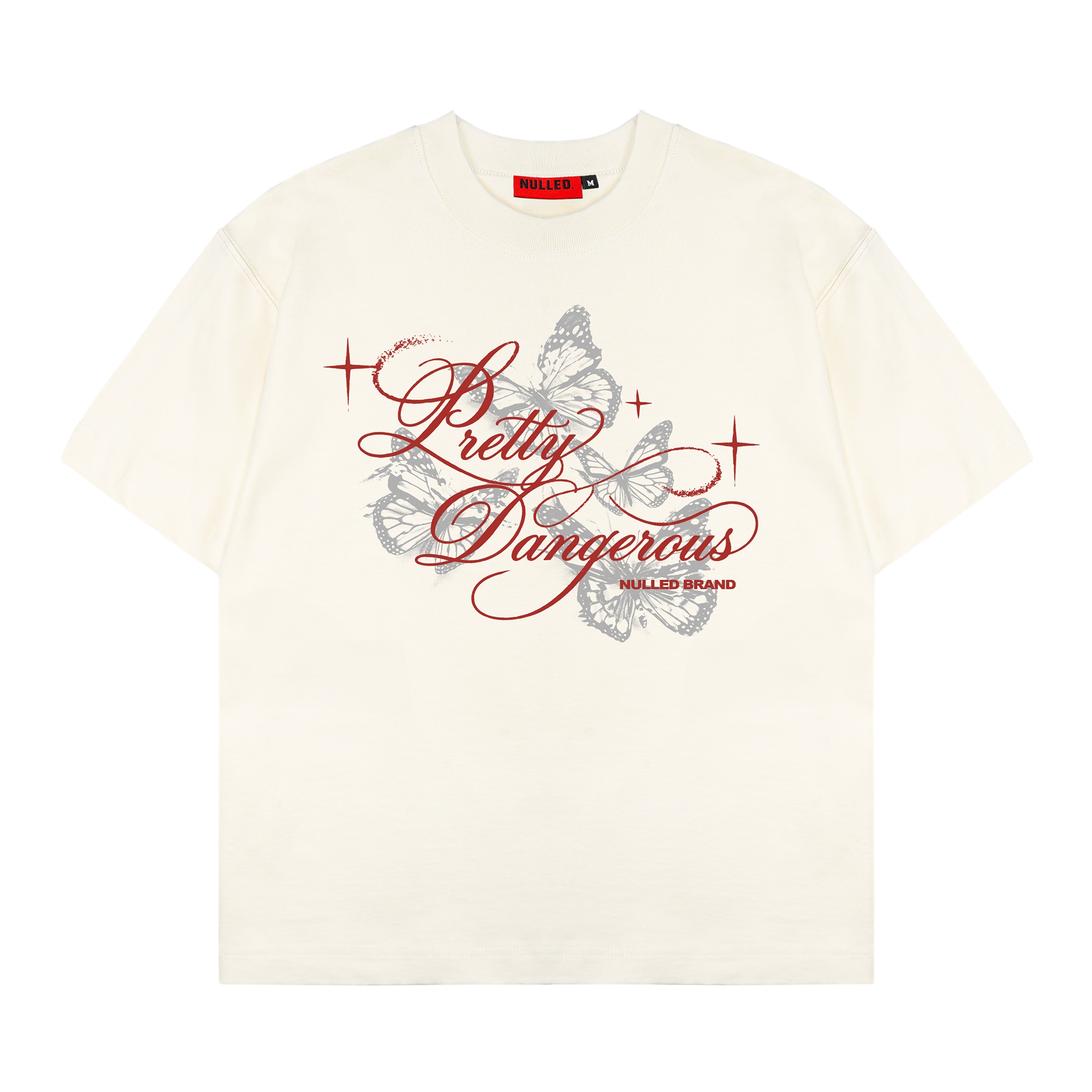 Áo thun NULLED in hình graphic màu kem Pretty Dangerous Tee N-T312-00-K