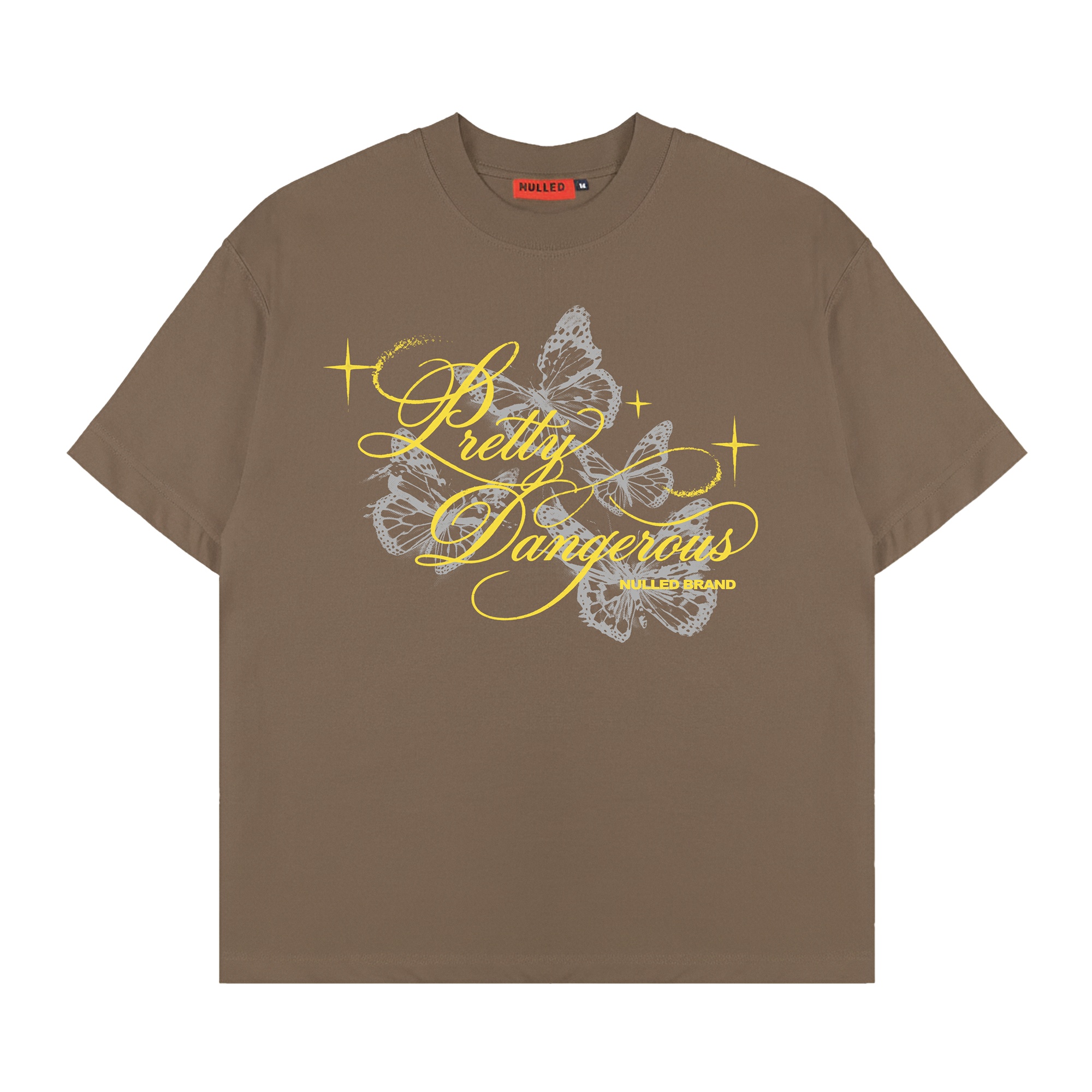 Áo thun NULLED in hình graphic màu nâu Pretty Dangerous Tee N-T312-00-N
