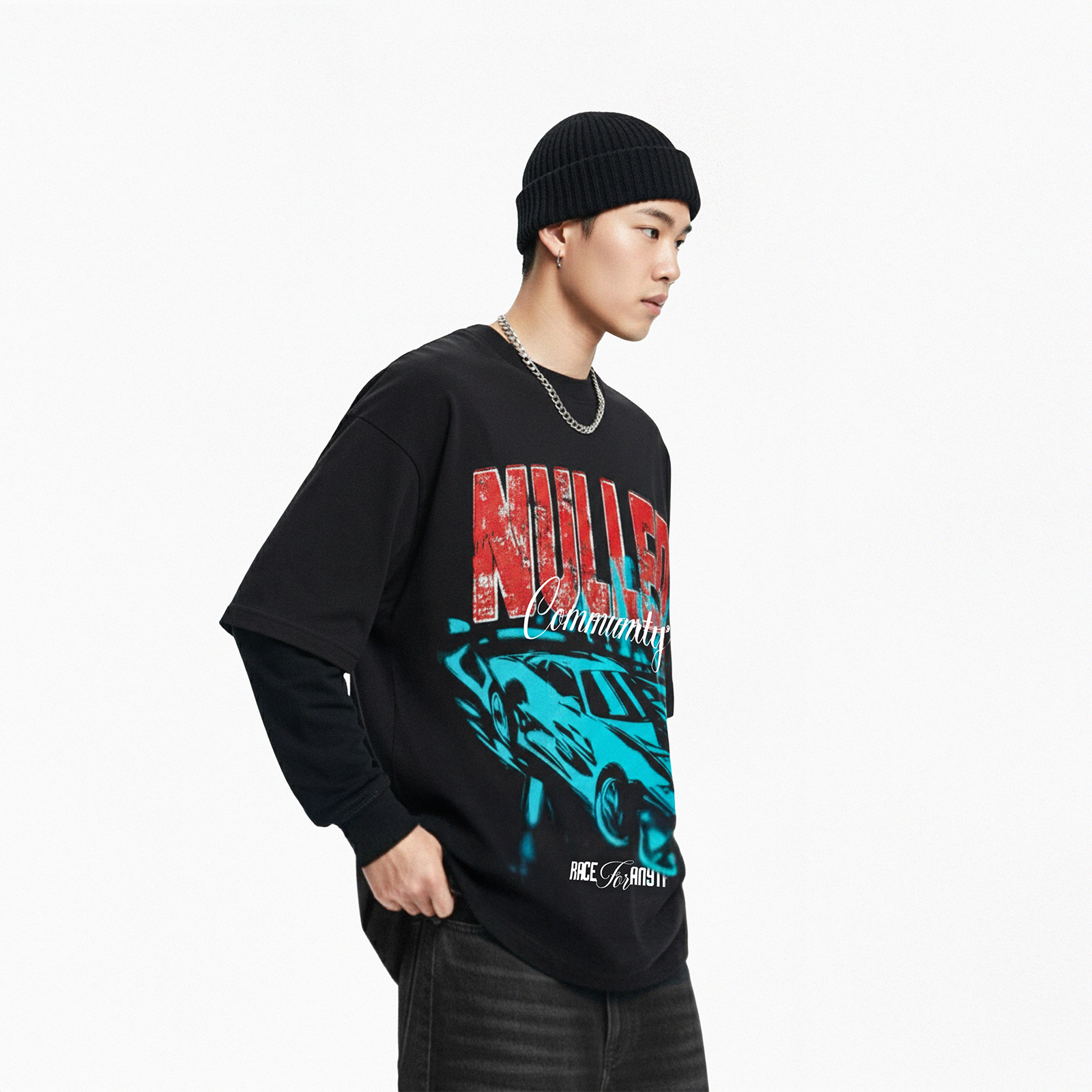 Áo thun đen in hình Community Tee N-T8