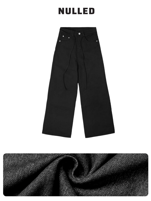 Quần jean denim phối dây basic local brand NULLED N-Q11