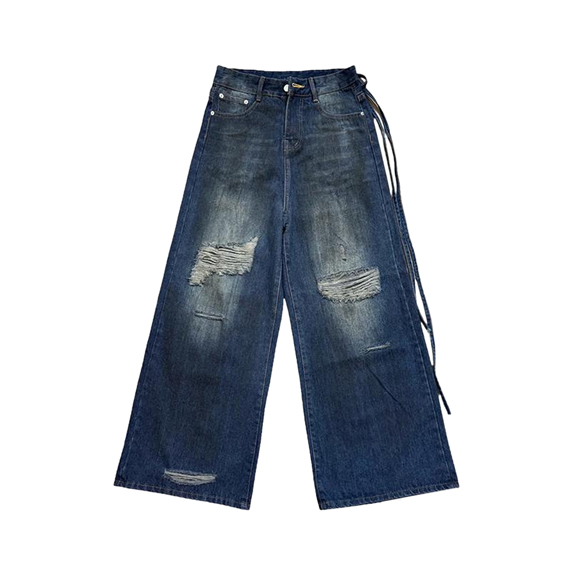 Quần jean rách gối ống rộng Brand NULLED N-Q12