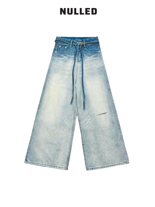 Quần jean denim phối dây local brand NULLED N-Q13