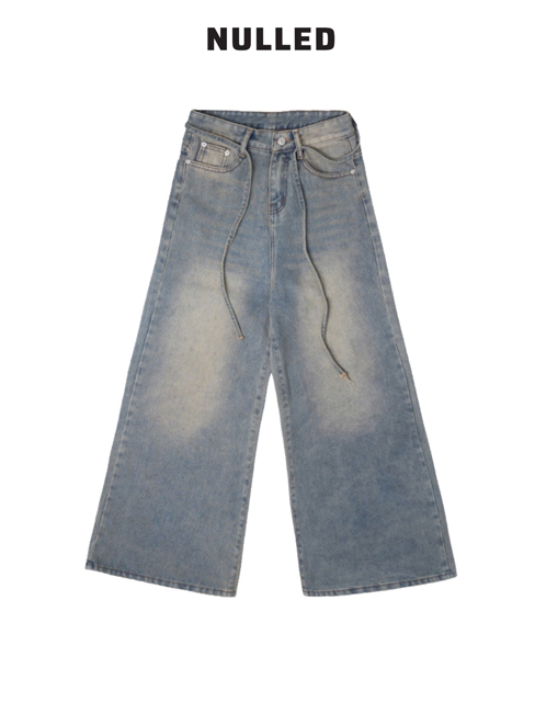 Quần jean wash màu ống rộng local brand NULLED N-Q3