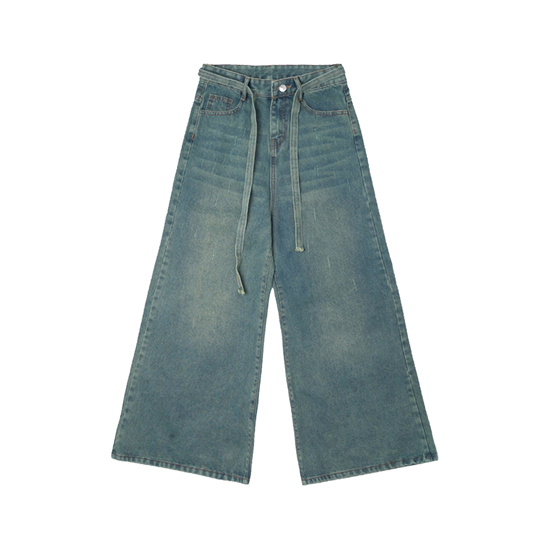 Quần jean ống rộng phối dây local brand NULLED N-Q5