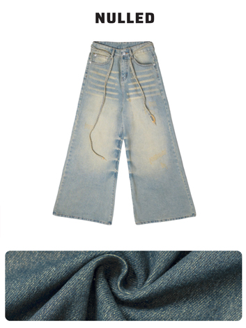 Quần jean wash nam nữ ống rộng local brand NULLED N-Q6