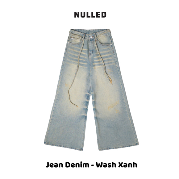 Quần jean wash nam nữ ống rộng local brand NULLED N-Q6