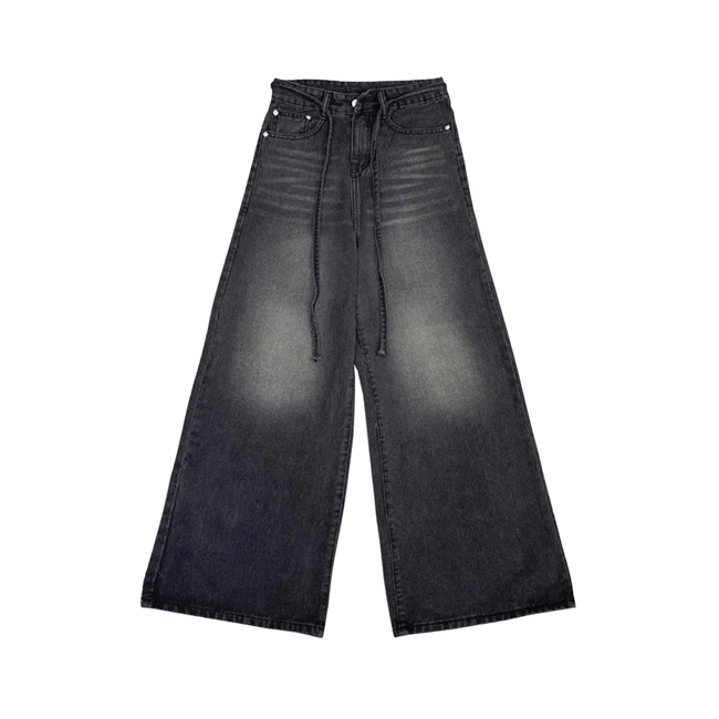 Quần denim wash ống rộng local brand NULLED N-Q8