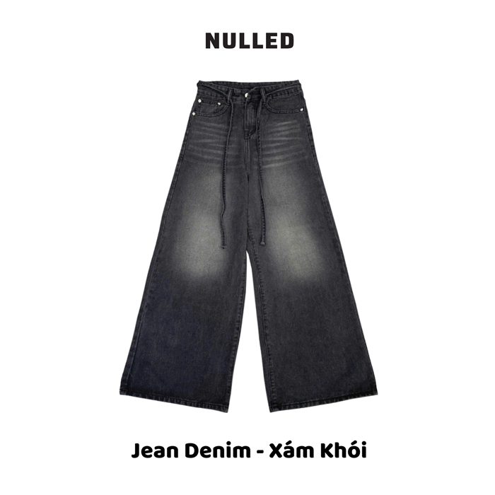 Quần denim wash ống rộng local brand NULLED N-Q8