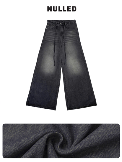 Quần denim wash ống rộng local brand NULLED N-Q8