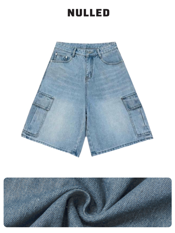 Quần short jean túi hộp local brand NULLED N-QS4