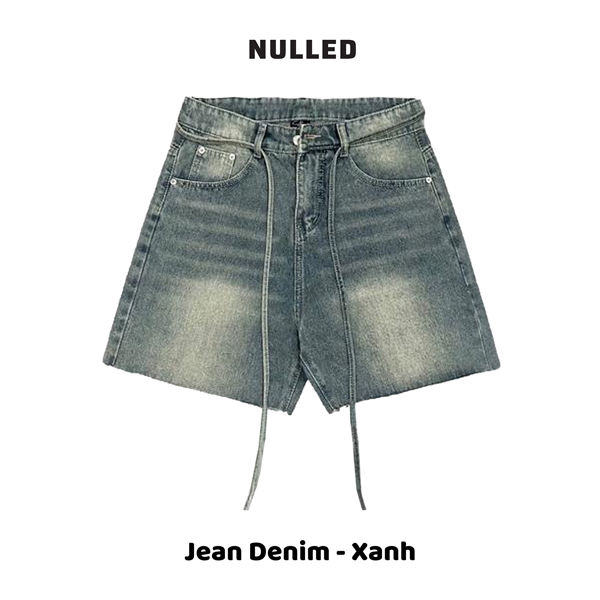 Quần jean short ống rộng phối dây brand NULLED N-QS6