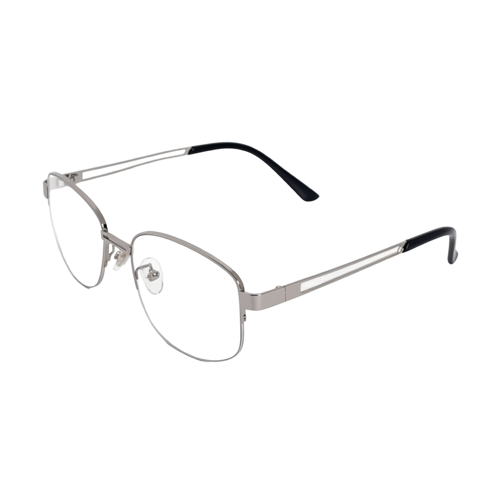 Kính CONLEY Dáng Oval Gọng Nửa Khung Bạc Cá Tính - Kính Mát Unisex Chống UV400 Phong Cách Y2K CO-0178-B