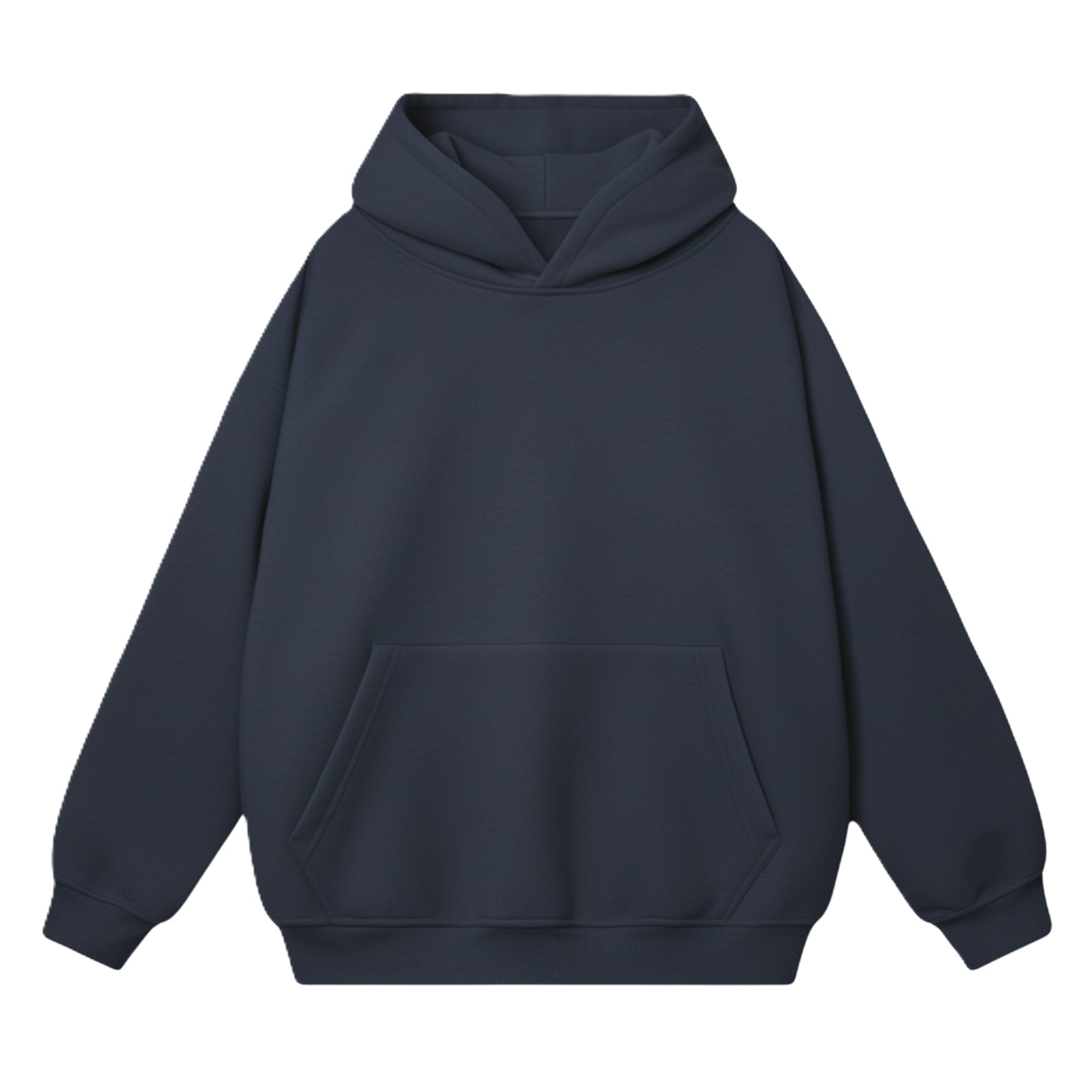 Áo Hoodie HAMCHOI form rộng unisex nỉ  bông dày dặn giữ ấm, basic, túi kangaroo lớn màu Xanh Than