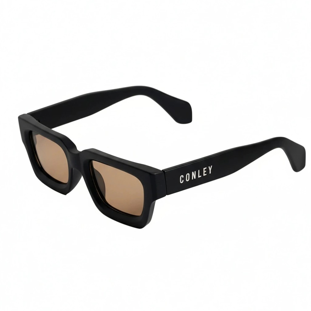 Kính Mát Gọng Vuông Màu Đen Tròng Vàng Độc Đáo | CONLEY Chính Hãng | CO-0027