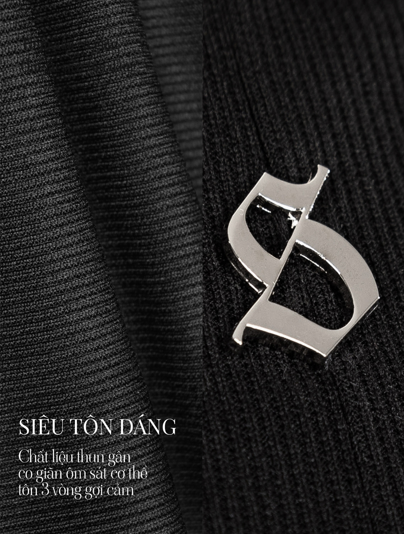 Sisters Áo croptop cổ lọ thun gân co giãn Mico