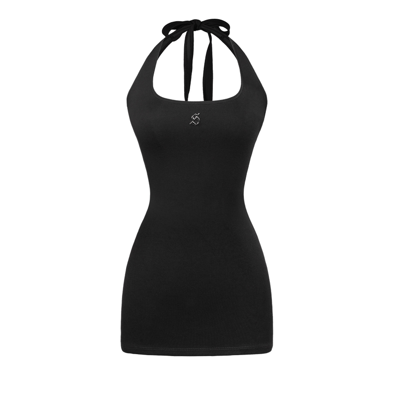 SISTERS Váy đầm body cổ yếm cột dây Binky