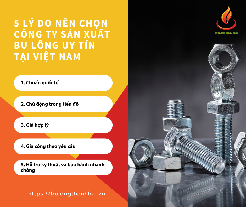 5 Lý Do Nên Chọn Công Ty Sản Xuất Bu Lông Uy Tín Tại Việt Nam
