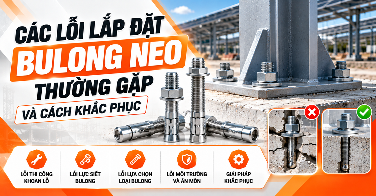 Các lỗi lắp đặt bulong neo thường gặp và cách khắc phục