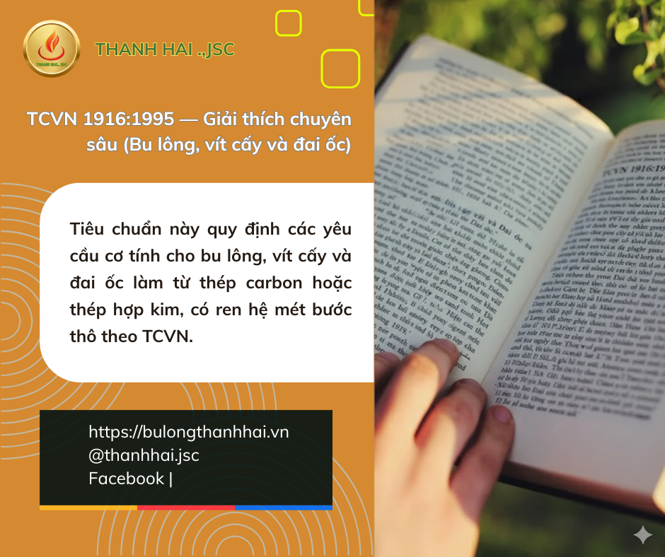 TCVN 1916:1995 — Giải thích chuyên sâu (Bu lông, vít cấy và đai ốc)