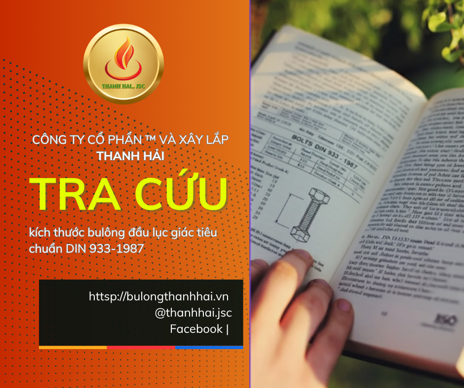 Bảng tra cứu kích thước bulông đầu lục giác tiêu chuẩn DIN 933-1987