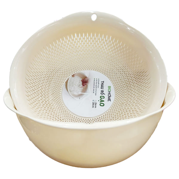Bộ thau rổ gạo Biohome 28cm (giao màu ngẫu nhiên)