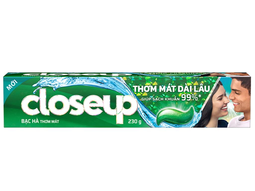 Kem đánh răng Closeup hơi thở thơm mát bạc hà the mát 230g