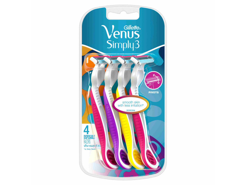 Bộ 4 cây dao cạo 3 lưỡi Gillette Venus Simply
