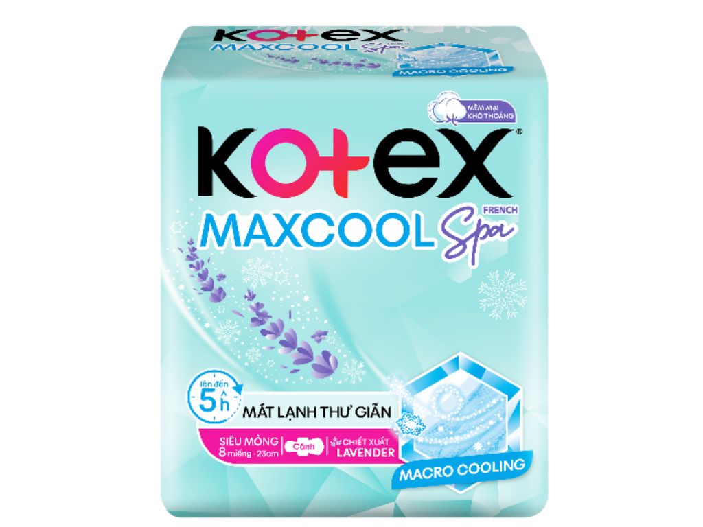 Băng vệ sinh Kotex thảo dược Cool siêu mỏng cánh 8 miếng