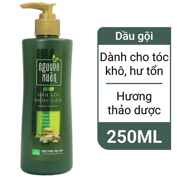 Dầu gội dược liệu Nguyên Xuân xanh dành cho tóc khô xơ, hư tổn 250ml
