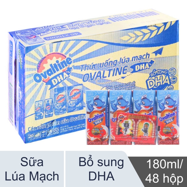 Thùng 48 hộp Ovaltine DHA+ 180ml