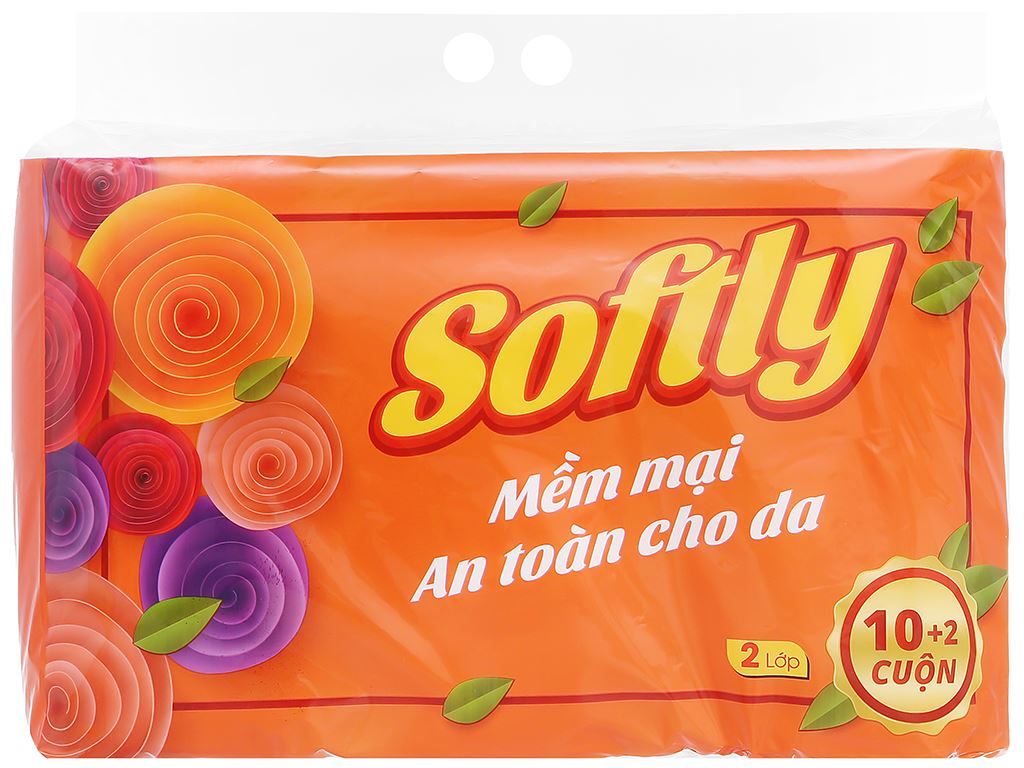 12 cuộn giấy vệ sinh Softly 2 lớp