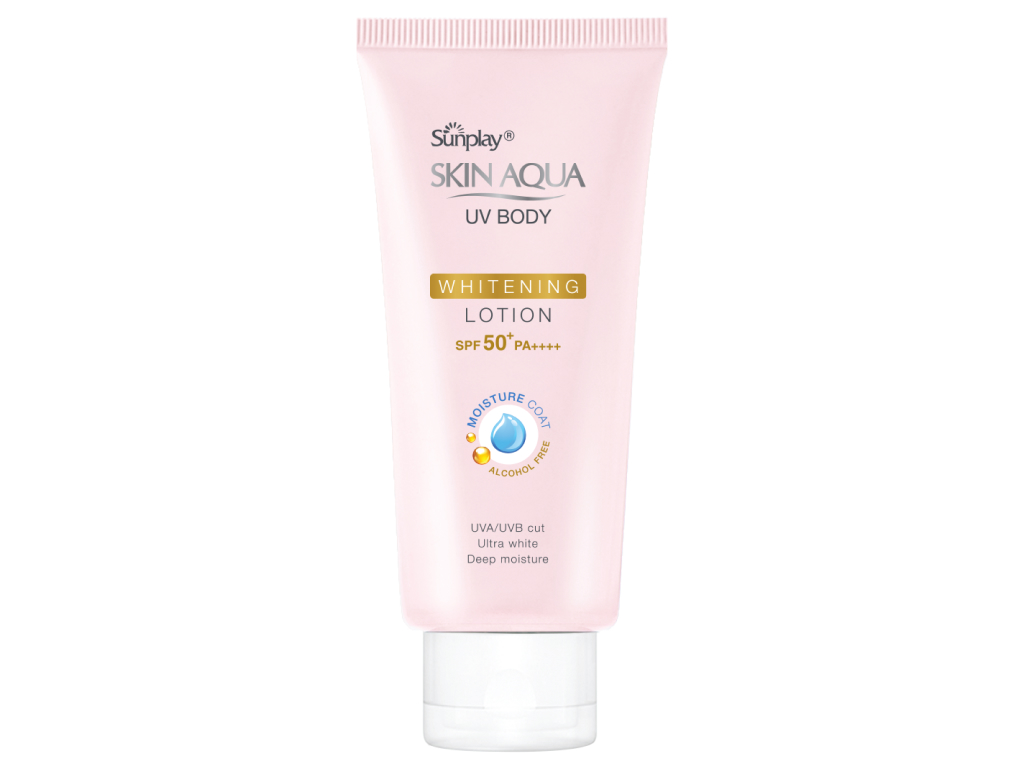 Lotion chống nắng Sunplay Skin Aqua UV Body Whitening Lotion dưỡng thể trắng mịn SPF 50+/PA++++ 150g
