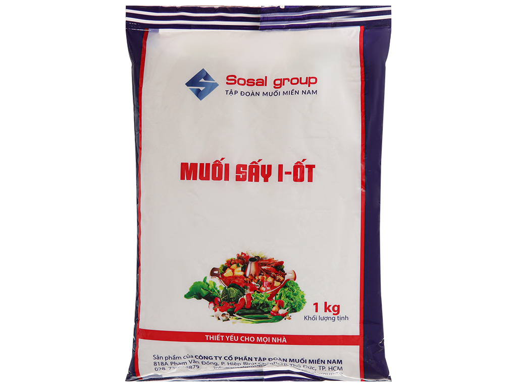 Muối sấy I-ốt Sosal Group gói 1kg