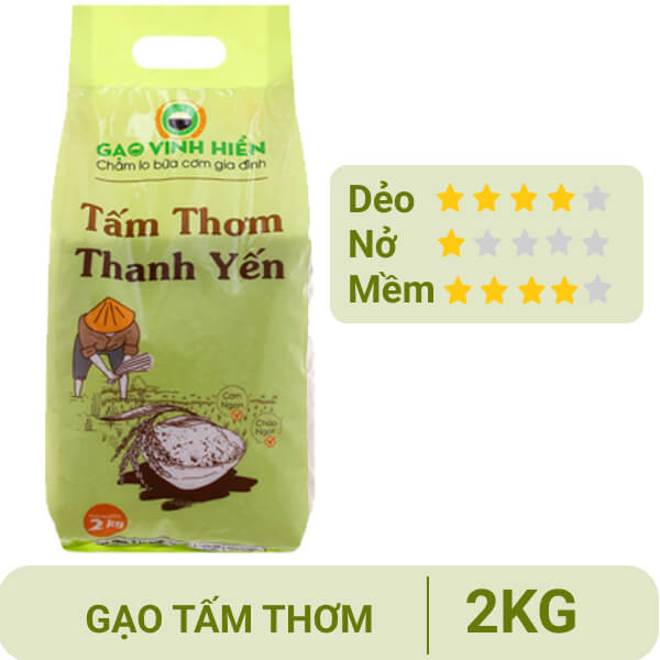 Gạo tấm thơm Vinh Hiển túi 2kg