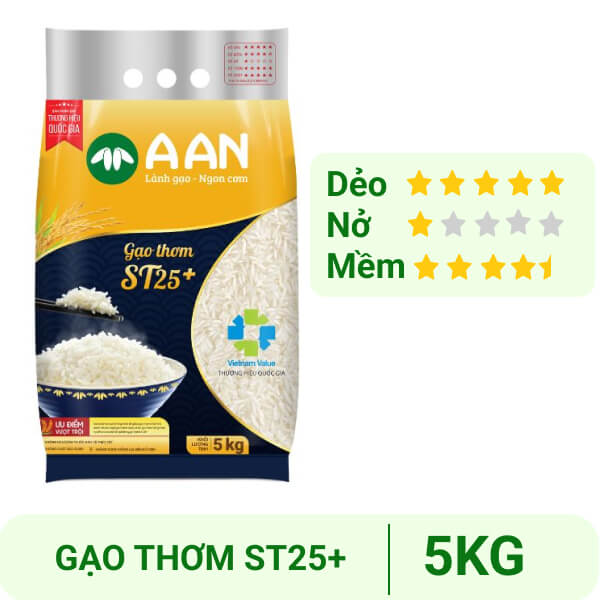 Gạo thơm A An ST25+ túi 5kg