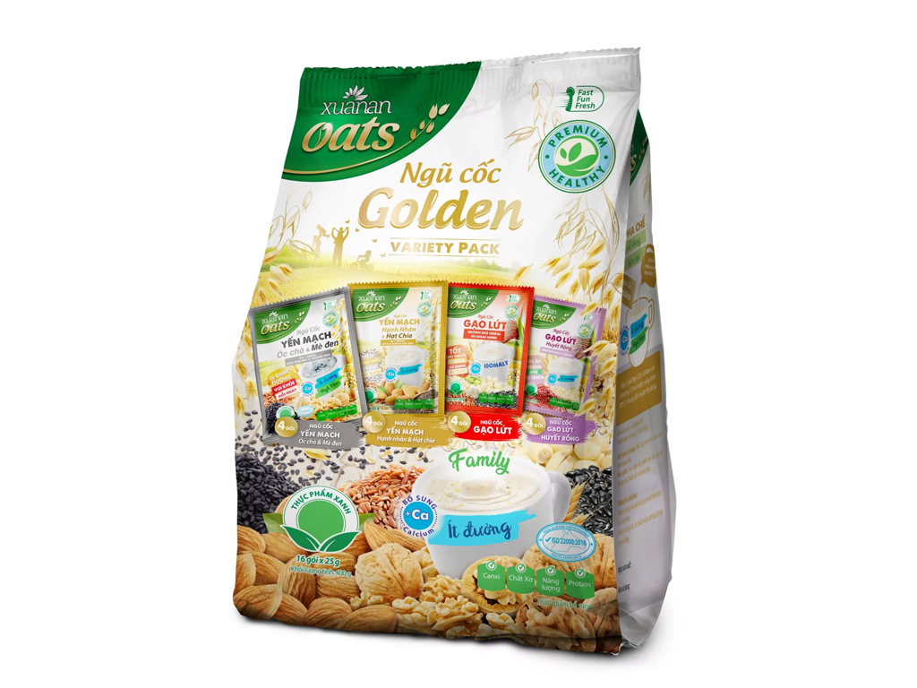 Ngũ cốc dinh dưỡng ít đường Golden Xuân An bịch 400g