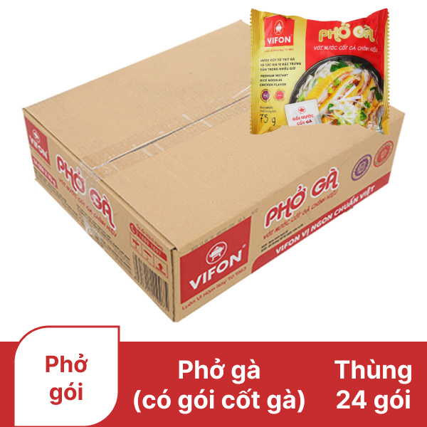Thùng 24 gói phở gà Vifon 75g (có gói nước cốt gà)