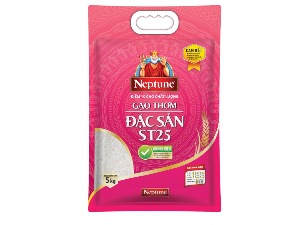 Gạo thơm đặc sản Neptune ST25 túi 5kg