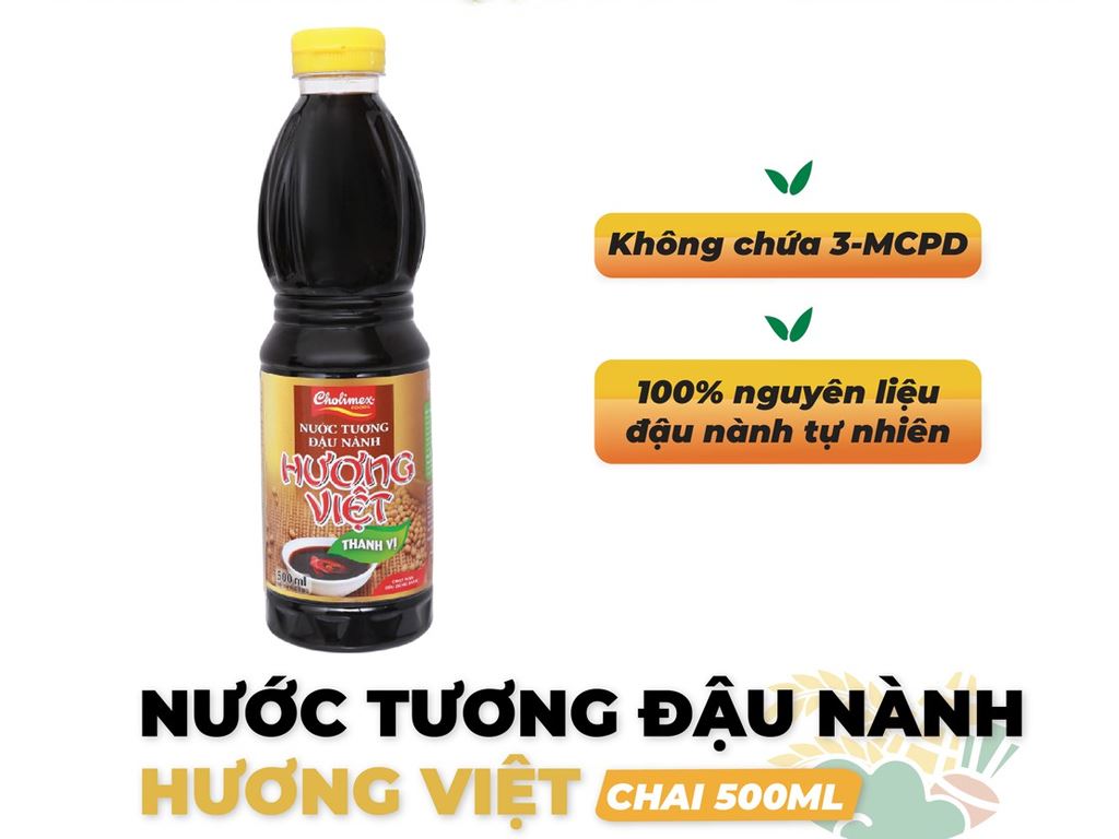 Nước tương đậu nành Hương Việt thanh vị chai 500ml
