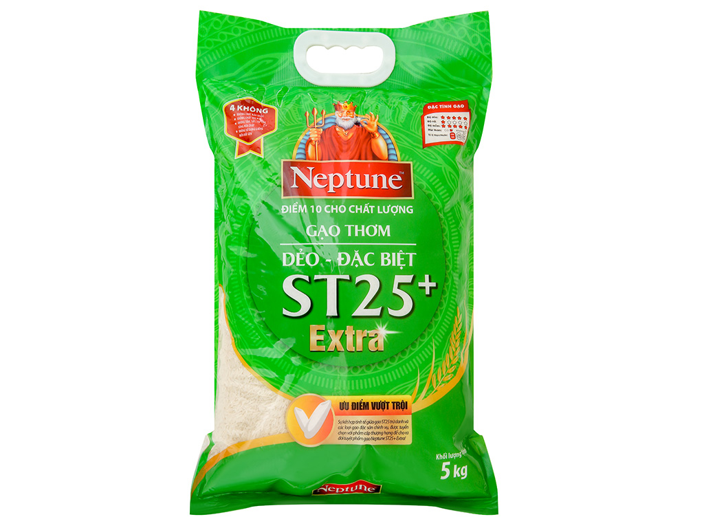 Gạo thơm Neptune ST25 Extra túi 5kg