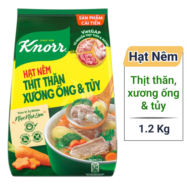 Hạt nêm Knorr thịt thăn, xương ống, tủy gói 1.2kg
