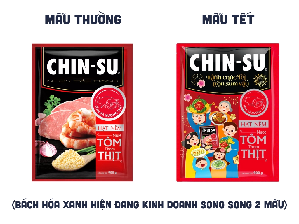 Hạt nêm Chinsu ngọt tôm thơm thịt gói 900g