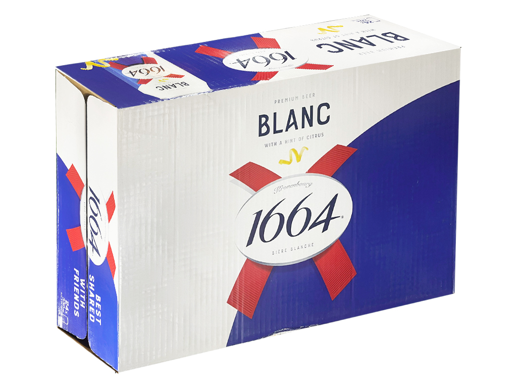 Thùng 24 lon bia Blanc 1664 330ml