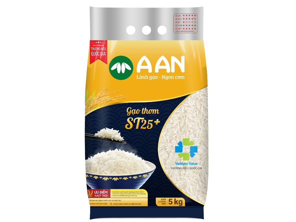 Gạo thơm A An ST25+ túi 5kg