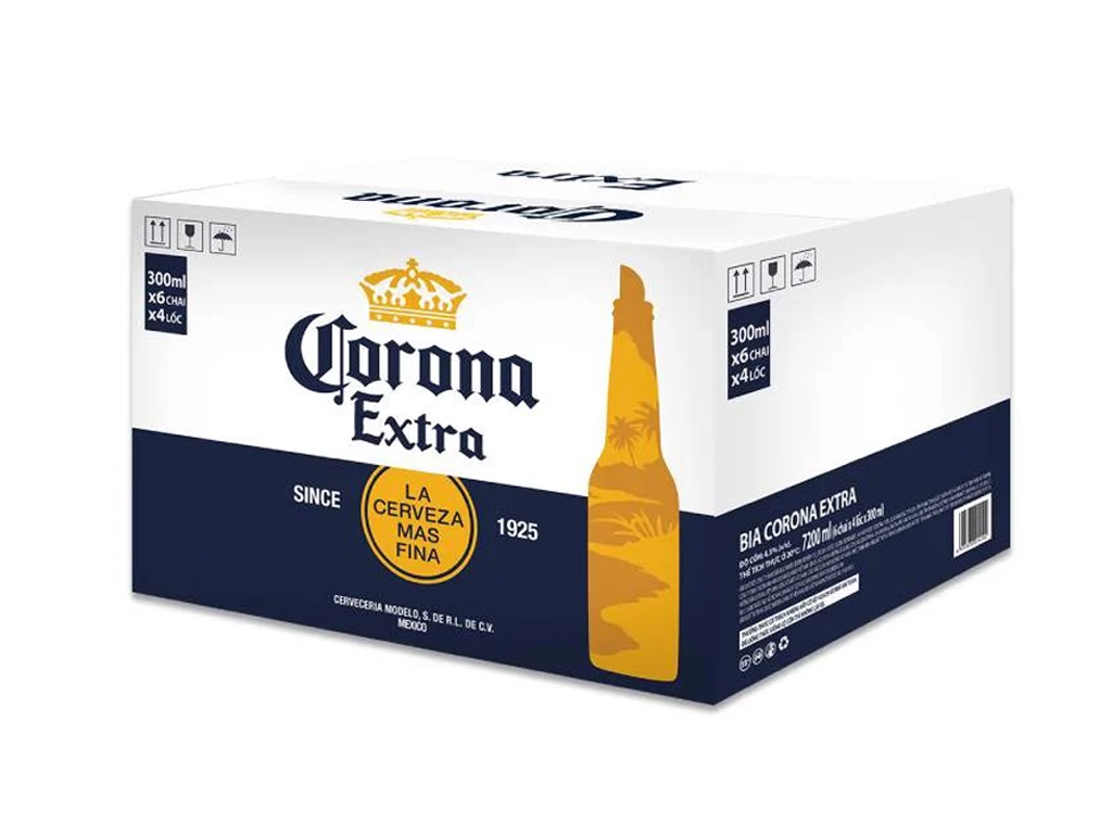 Thùng 24 chai bia Corona Extra 300ml