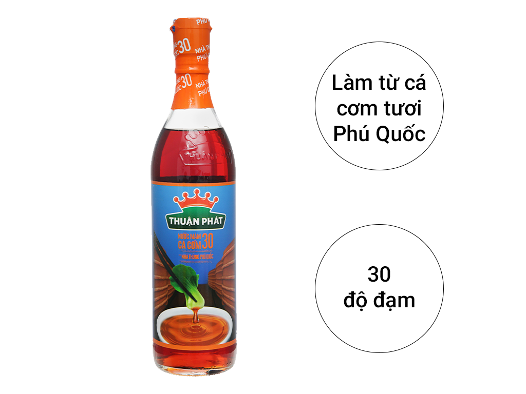 Nước mắm cá cơm Thuận Phát 30 độ đạm chai 610ml