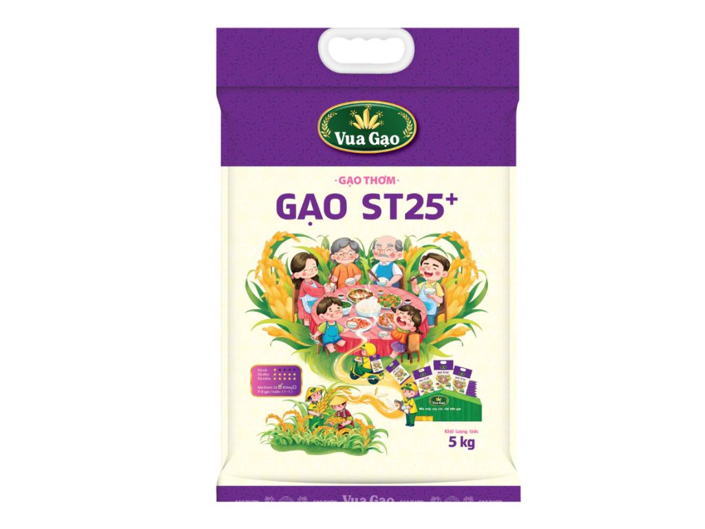 Gạo thơm Vua Gạo ST25 + túi 5kg