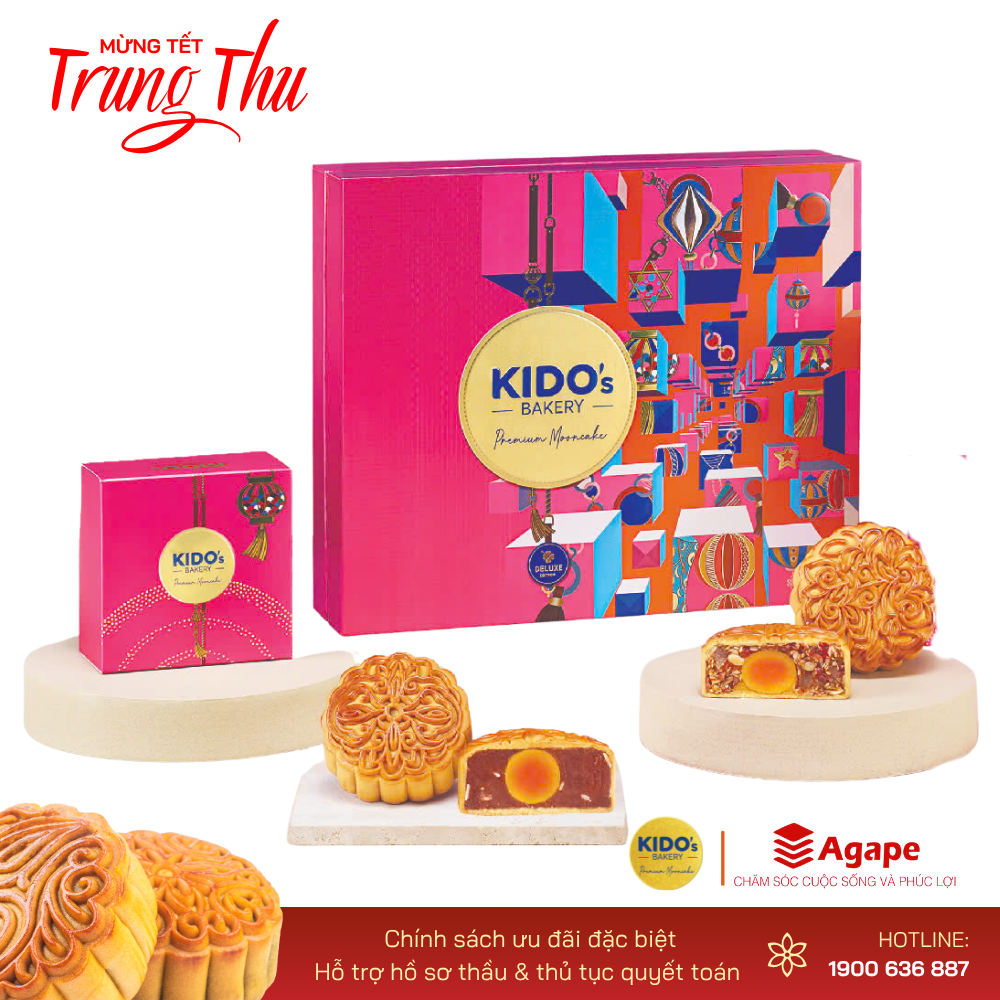 KIDO - Mỹ Vị Cát Tường HỒNG (4 bánh x 150g)