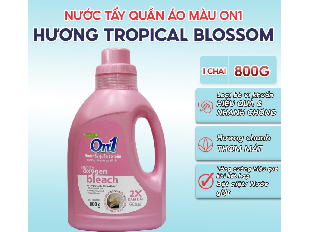 Nước tẩy quần áo màu On1 tropical blossom 784ml
