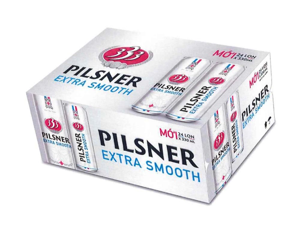 Thùng 24 lon bia 333 Pilsner Extra Smooth lon 330ml